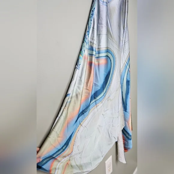 JONATHAN SIMKHAI Women's Watercolor Sleeveless Cowl-Neck Nellie Slip Dress, 10 - Picture 11 of 14